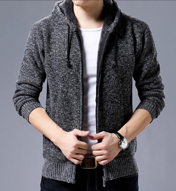 Áo len nam lót lông, áo khoác nam len lót lông có mũ Hoodie cao cấp AL20 Trend 2020 Tặng tất cao cổ cotton