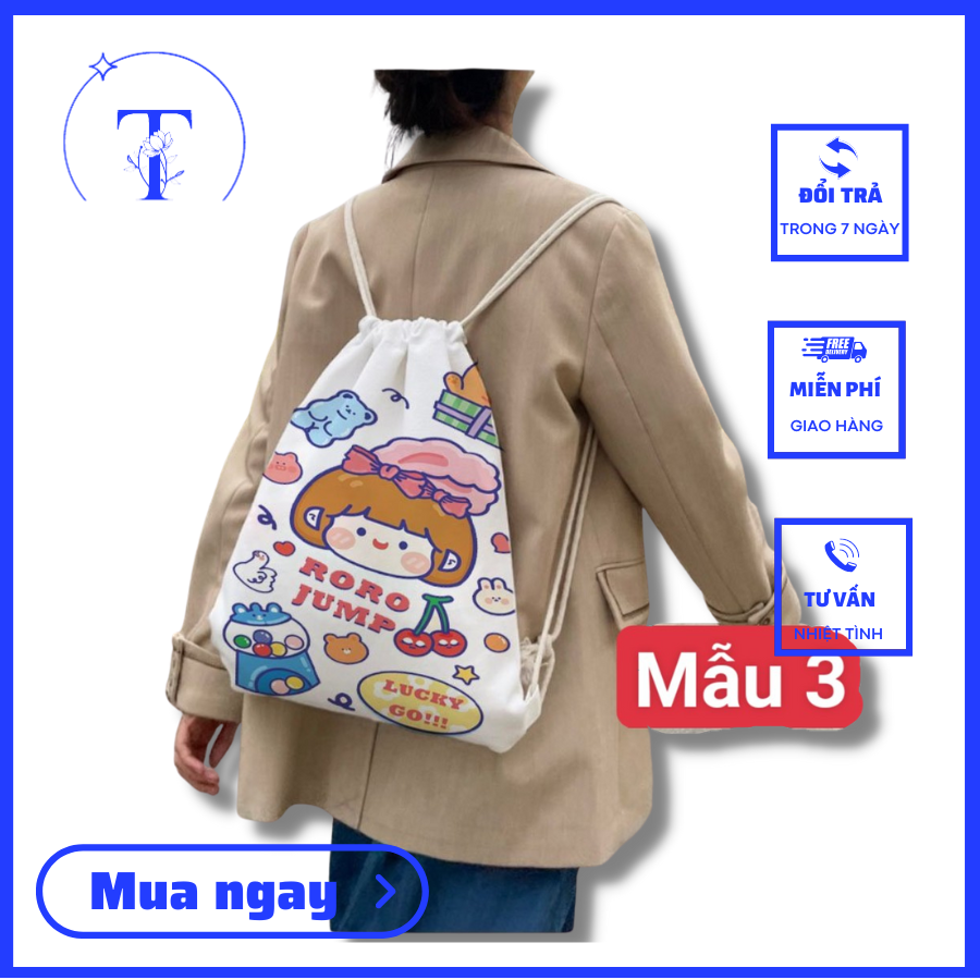 Balo dây rút hình cute xinh xắn