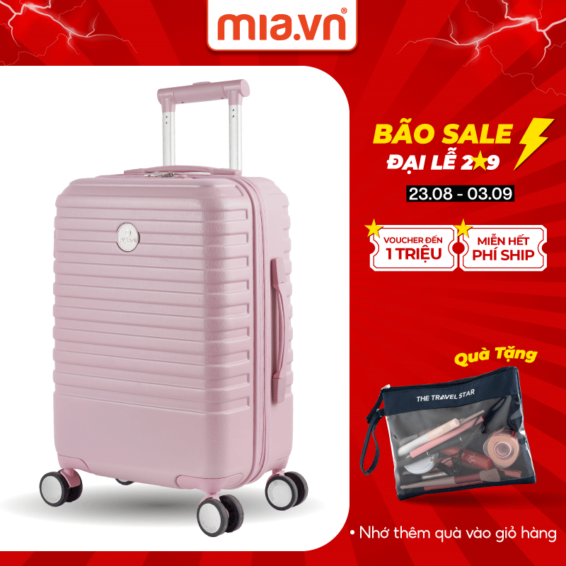 Vali kéo mia.vn du lịch pisani reito size 20/24/28 inch tích hợp cổng sạc usb hiện đại, khoá kéo nới rộng diện tích- bảo hành trọn đời