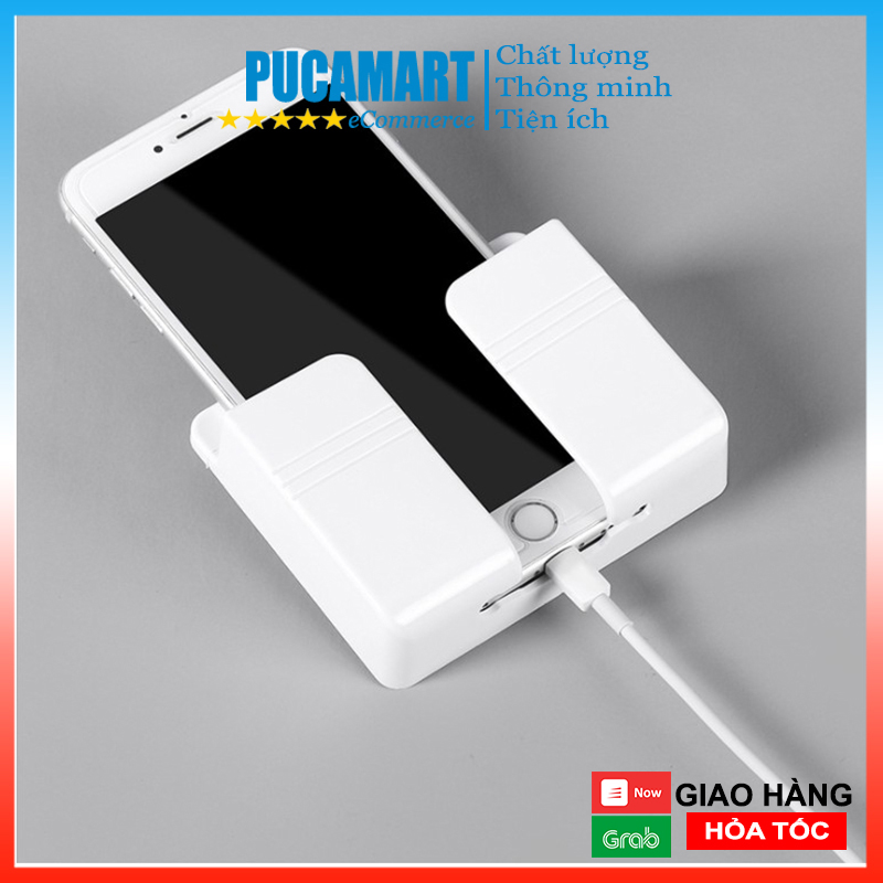 [HCM]Kệ Sạc Điện Thoại Loại Mới, Kệ Đựng Remote, Móc Giữ Phích Điện, Chất Liệu Nhựa ABS Cao Cấp - PucaMart