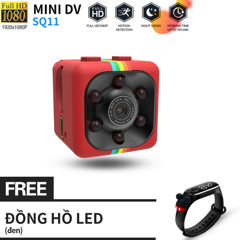 【Miễn phí Đồng hồ hoạt hình】Camera Mini SQ11 HD 1080P Camera Ghi Hình Cỡ Nhỏ Cảm Biến Chuyển Động Ban Đêm Máy Quay Phim Siêu Nhỏ DVR DV