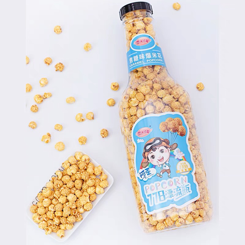 Bỏng ngô - chai bắp rang siêu to khổng lồ