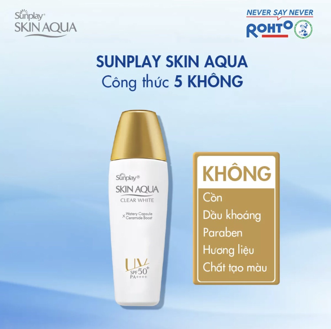 Sữa Chống Nắng Dưỡng Da Trắng Mịn Skin Aqua Clear White SPF50+ 25g SUNPLAY