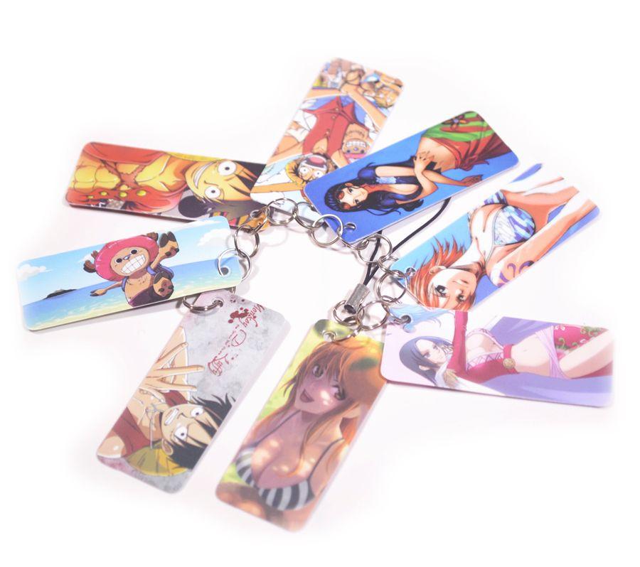 Móc khóa anime, Móc điện thoại anime, xâu thẻ 8 chiếc - One Piece