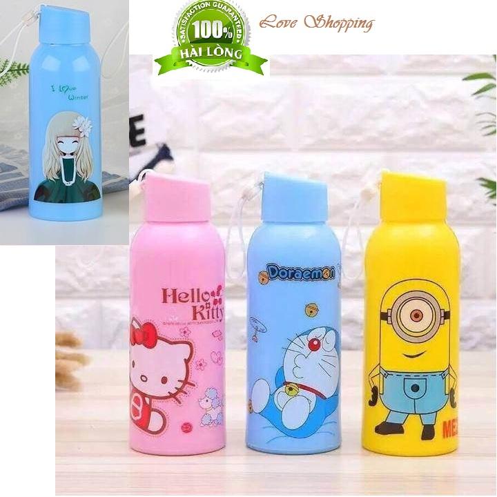Bình Nước Thủy Tinh Học Sinh - Bình Nước Cách Nhiệt Cao Cấp An Toàn Cho Bé Yêu