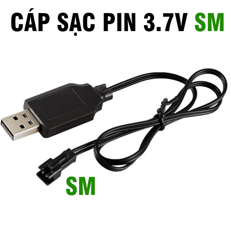Dây cáp sạc pin 3.7v cổng vào USB cổng ra SM-2P dùng sạc cho pin xe điều khiển máy bay flycam