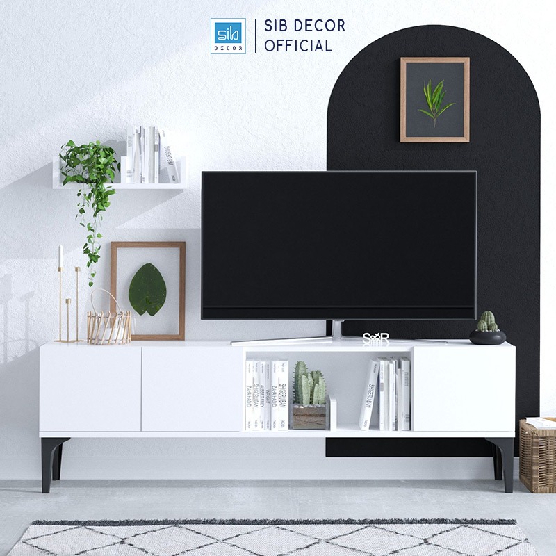 Kệ Tivi Hubble Kèm Kệ Treo Hiện Đại Thương Hiệu SIB Decor TV90