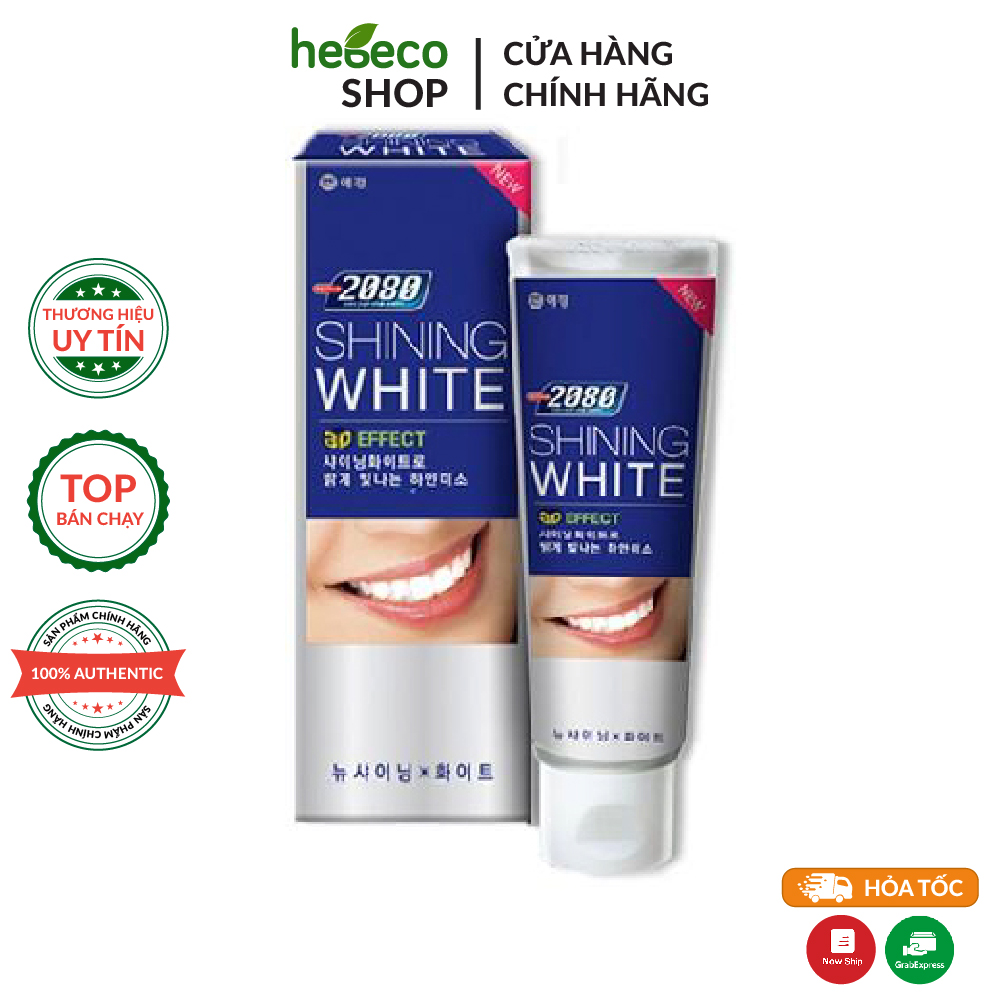 Kem đánh răng cao cao cấp làm trắng răng chuyên biệt 2080 shining white 3d effect 100g - hàn quốc