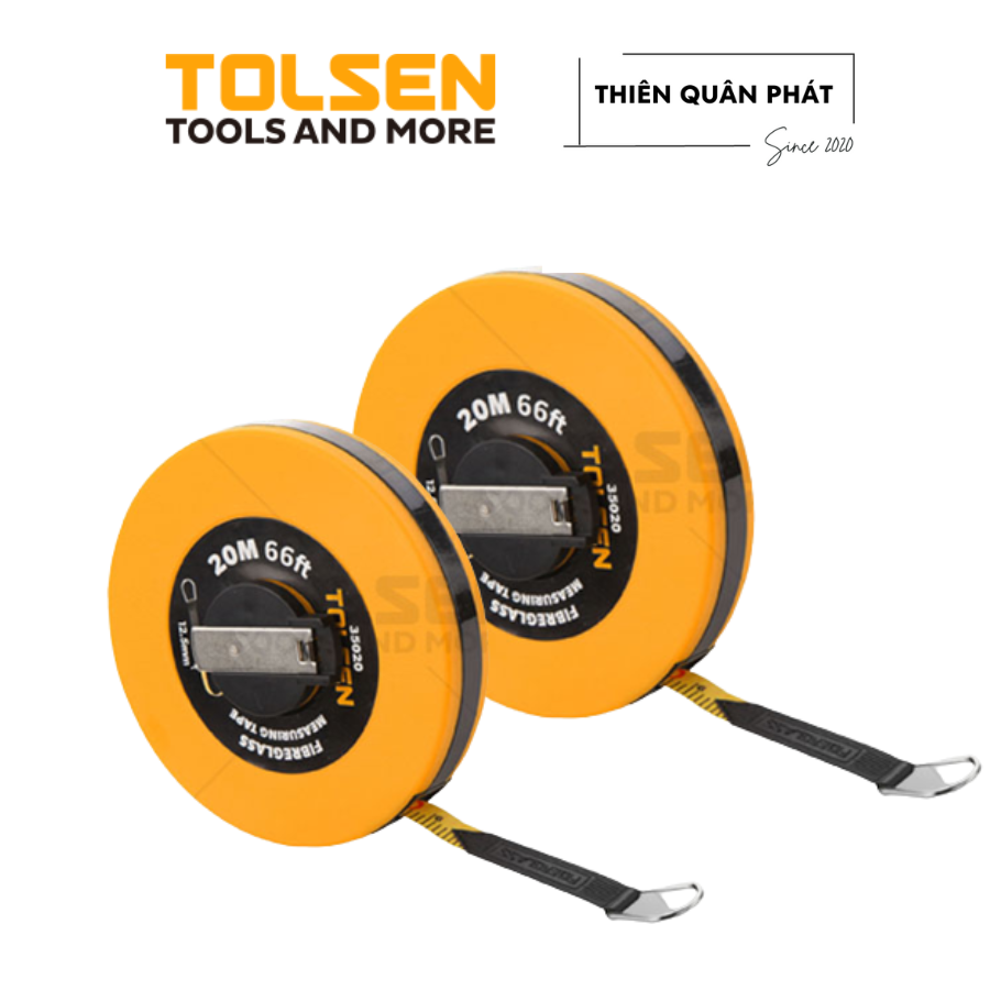 Thước cuôn dây nhựa Tolsen 35020 35022 với hệ mét và inch thông dụng trong đo đạc