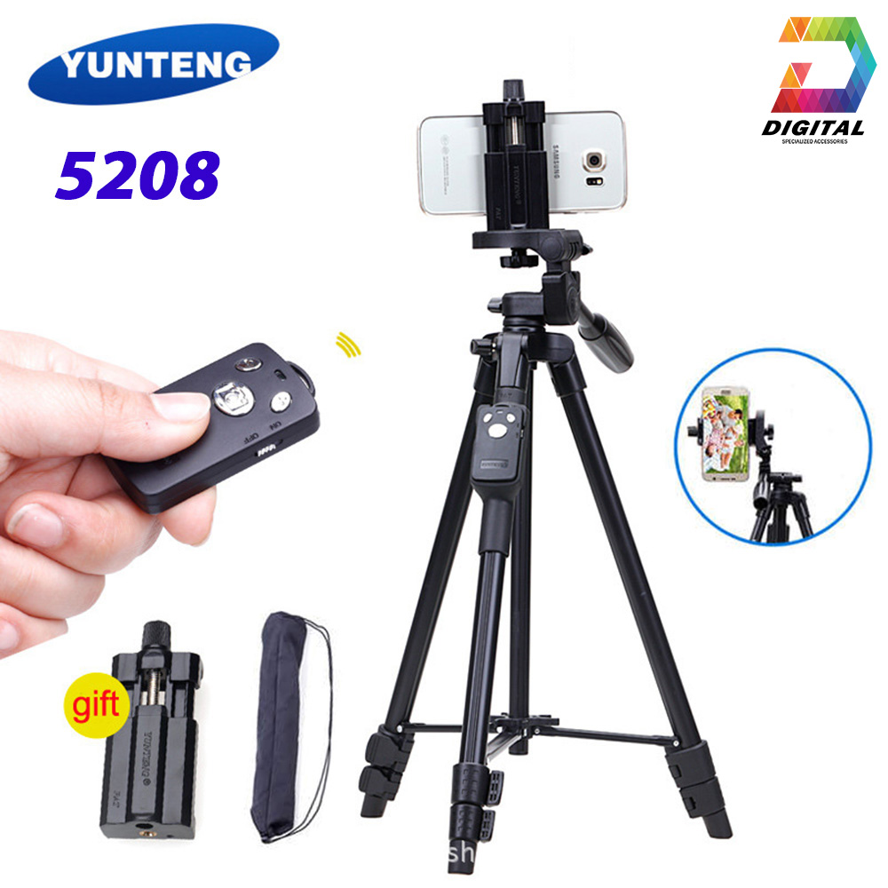 Gậy Tripod 3 Chân YunTeng VCT 5208 Tích Hợp Sẵn Remote
