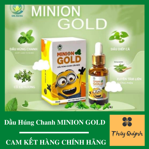 Dầu húng chanh lên men MINION GOLD 30mL CHÍNH HÃNG chiết lạnh tự nhiên, hỗ trợ phòng ngừa ho khàn, sổ mũi nghẹt mũi ở trẻ