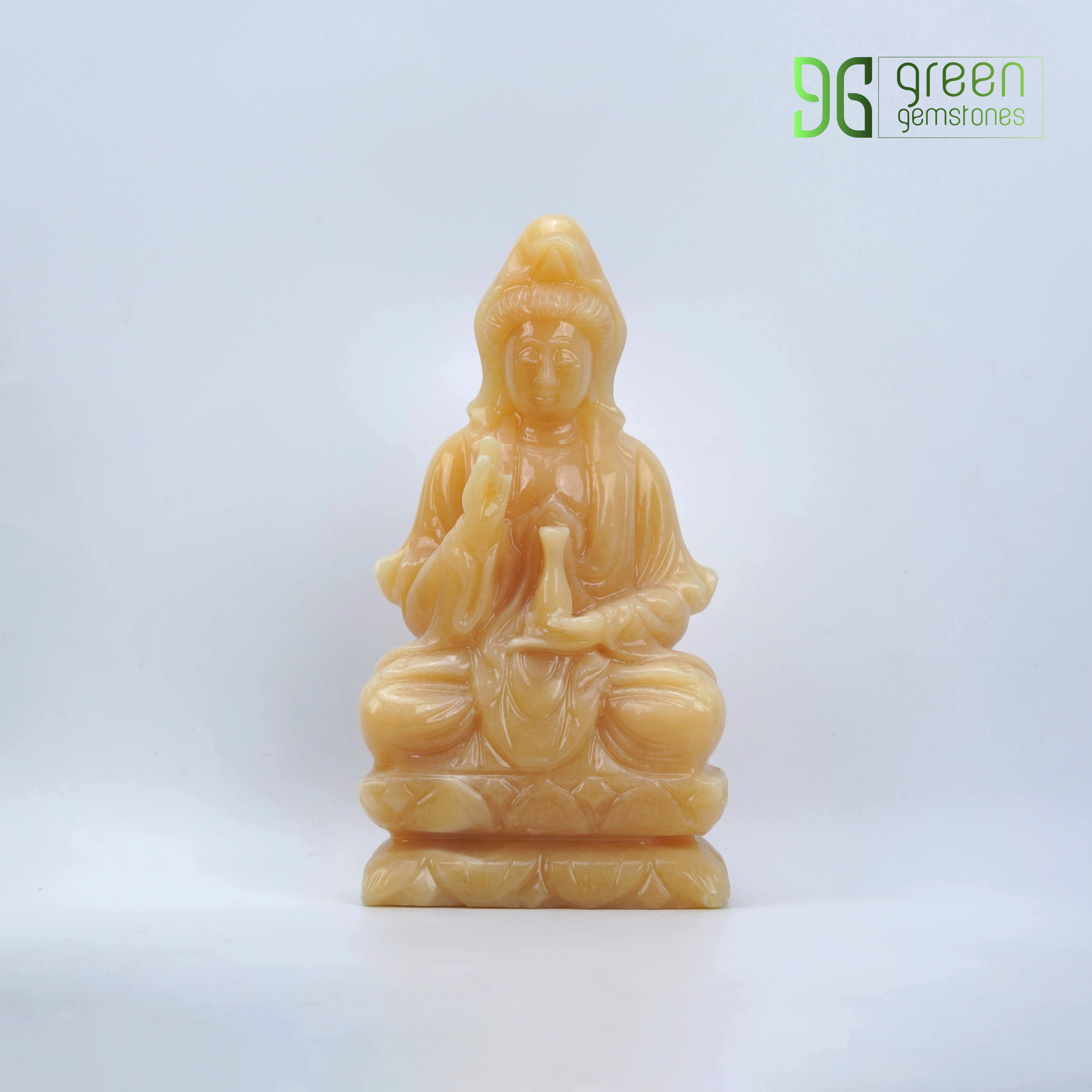 Phật quan âm ngọc hoàng long 12-15-20cm, đá trang sức thanh long