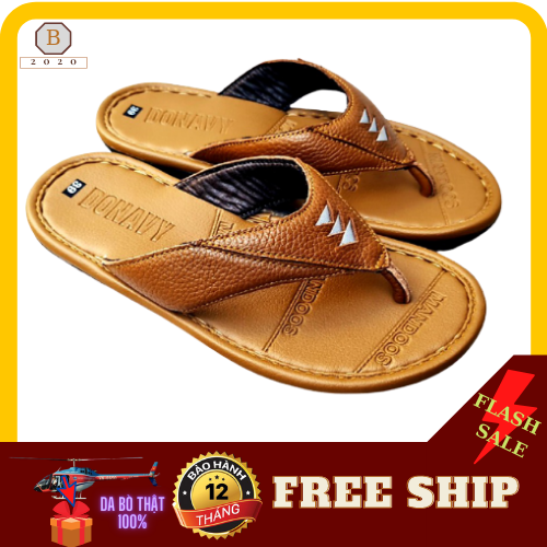 DÉP XỎ NGÓN NAM DA BÒ NDK1 (ĐEN+NÂU)