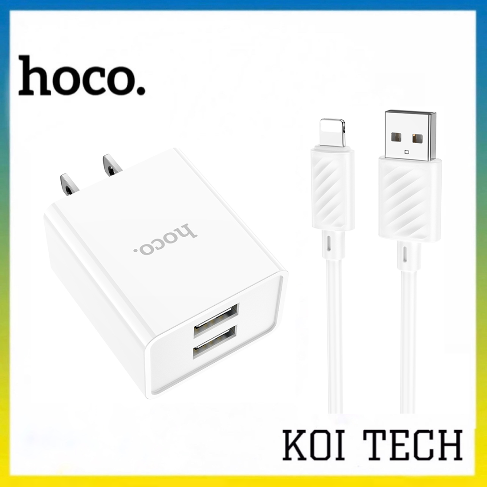 Bộ củ sạc hoco sạc nhanh 2.4a - Cốc sạc kèm dây sạc đầu lightning micro usb type c dùng cho iphone samsung oppo ... - KOI TECH