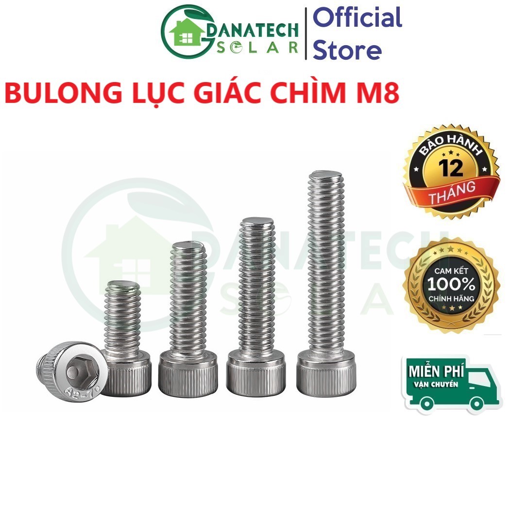 Bulong lục giác chìm đầu trụ M8x20 M8x25 M8x30 M8x50 | Inox 304 | chịu lực cao