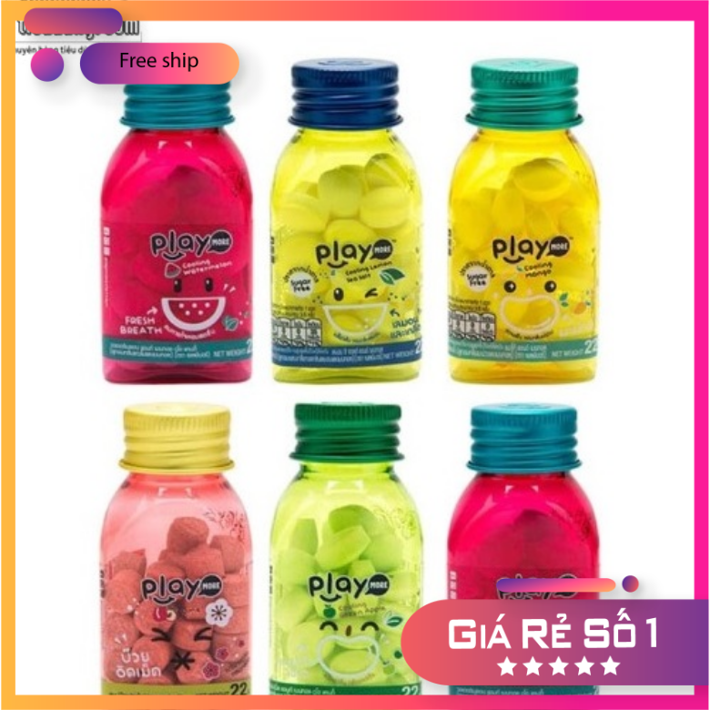 Kẹo Play More Thái Lan lọ 22g (Dưa Hấu/Xí Muội/Táo)