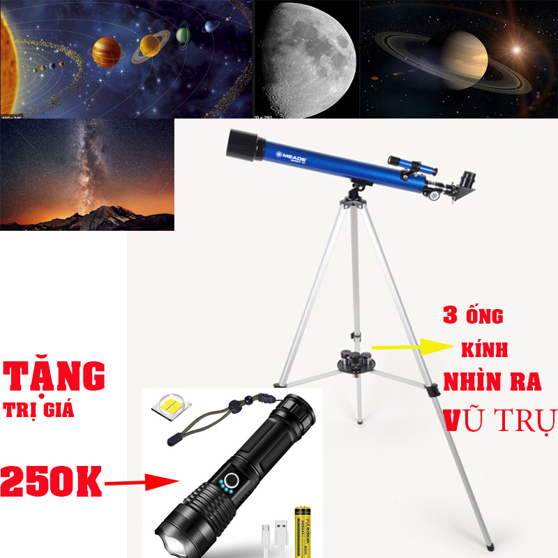 Kính Thiên Văn MEADE Khuyến Mại 250k, tặng DVD sử dụng, tặng 3 ống kính thay đổi, Kính viễn vọng vũ trụ, Kính thiên văn quan sát bầu trời, kính thiên văn quang học nhìn đêm
