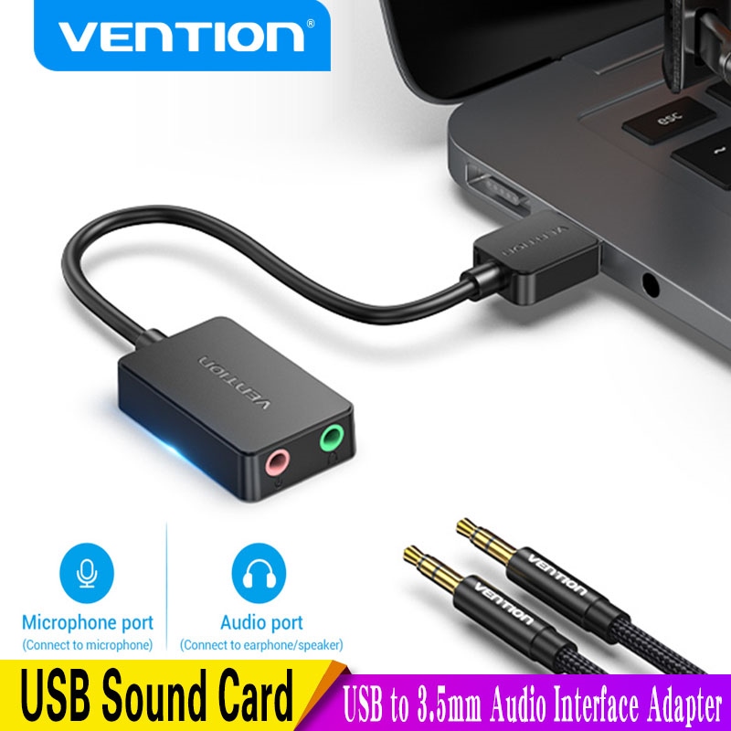 Thẻ âm thanh Vention Bộ điều hợp giao diện âm thanh USB sang 35 mm Thẻ âm