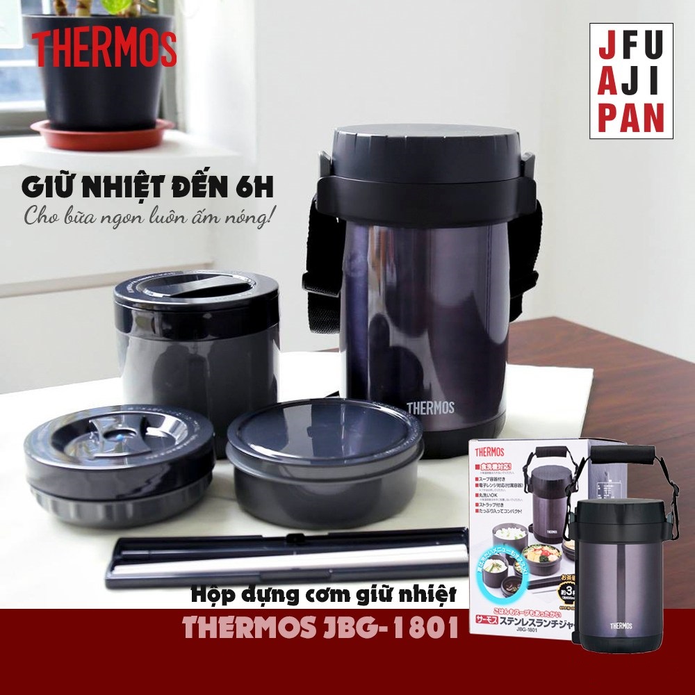 Hộp cơm giữ nhiệt 3 ngăn thermos jbg-1801