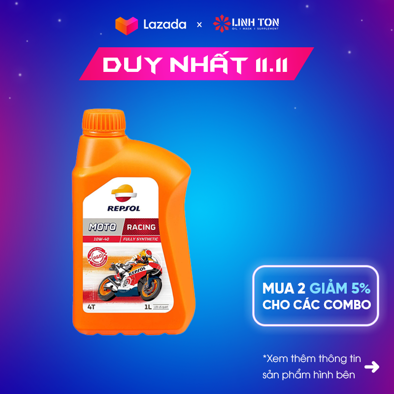 [HCM]Combo 1L2 Nhớt nhập khẩu REPSOL RACING 4T 10W40
