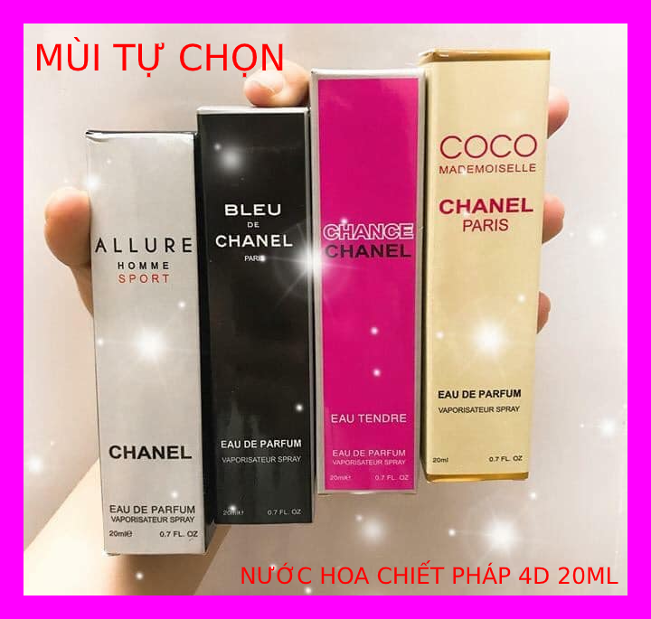 Nước hoa chiết Pháp 20ml Mẫu 4D 68 mùi tự chọn - Nước hoa mini 20ml