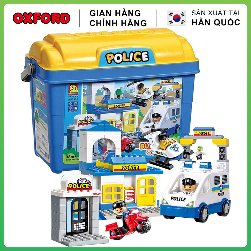 Đồ Chơi Lego Xếp Hình Xe Cảnh Sát - Đồ Chơi Trẻ Em Thông Minh Oxford NP2391 gồm 154 Mảnh Cỡ Vừa Cho Bé 1-6 Tuổi - Kích Thích Trí Não | Handskid