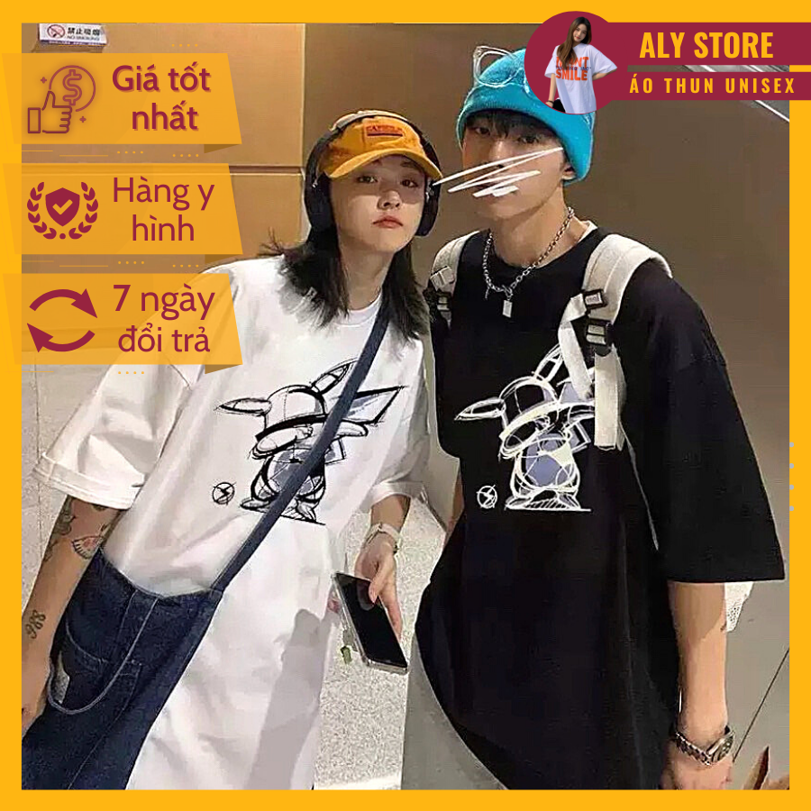 AT004 - Áo thun nam nữ form rộng PIKACHU DAB - Áo phông unisex tay lỡ full size phong cách ulzzang thích hợp làm áo cặp, áo nhóm, áo gia đình, áo bạn thân AT004