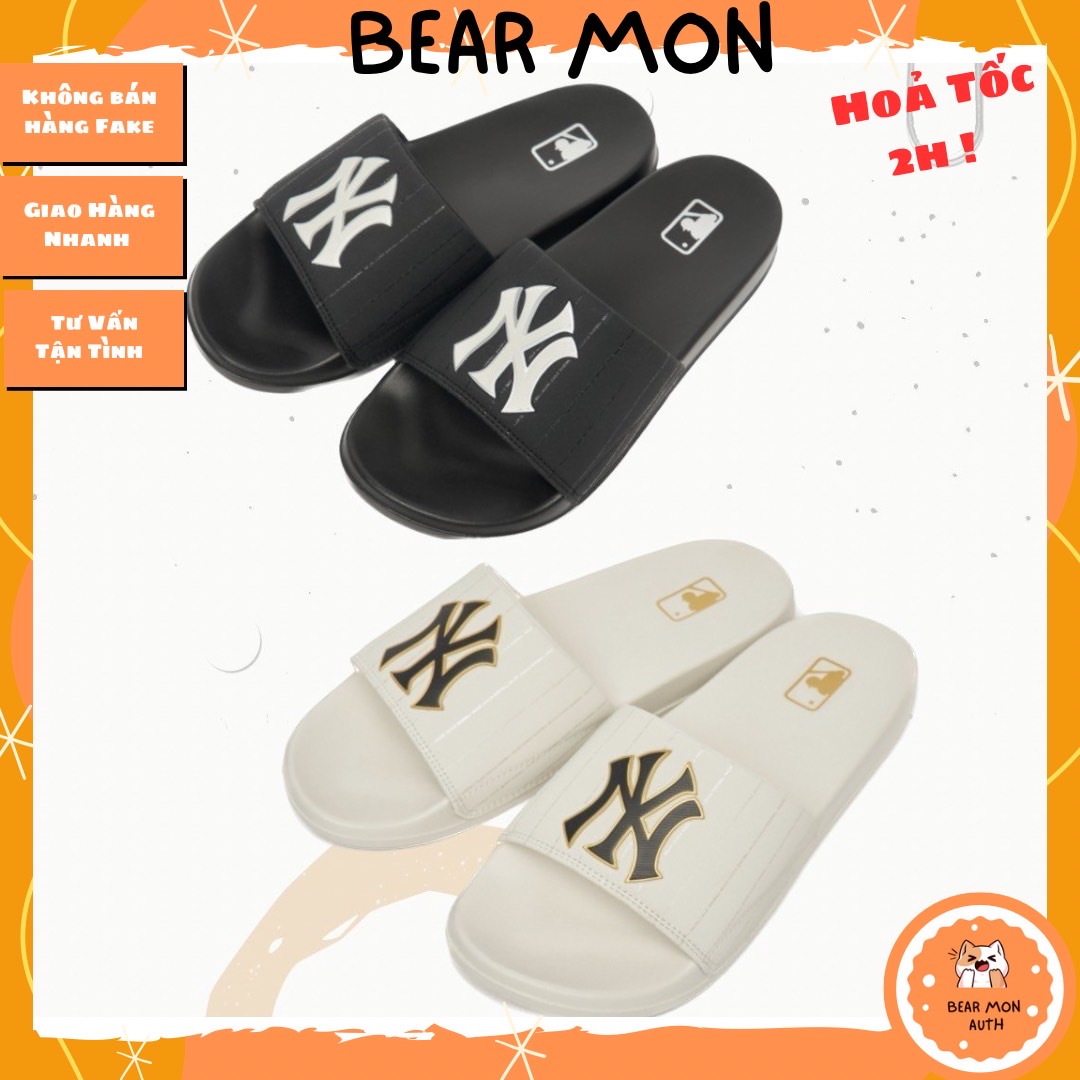 Dép mlb mound new york yankees 3alpad323 màu trắng và đen