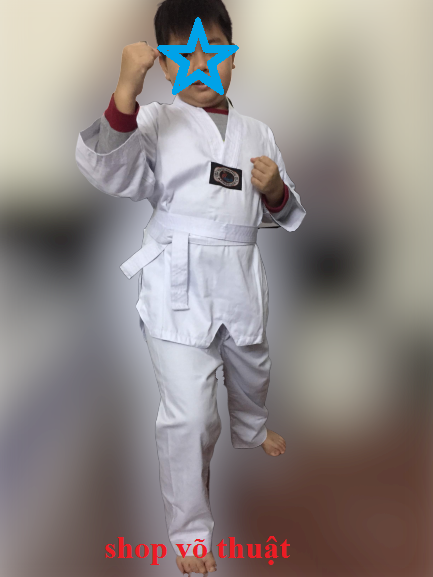 Võ phục quần áo Taekwondo vải kaki dày đường may chắc chắn