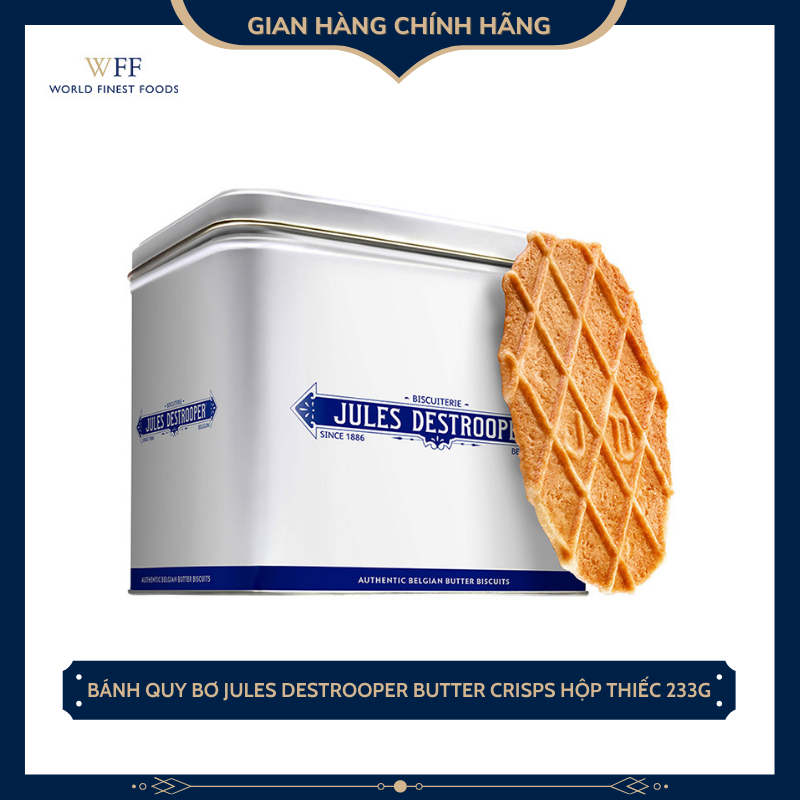 Bánh Quy Bơ Giòn Jules Destrooper Butter Crisps hộp thiếc 233g