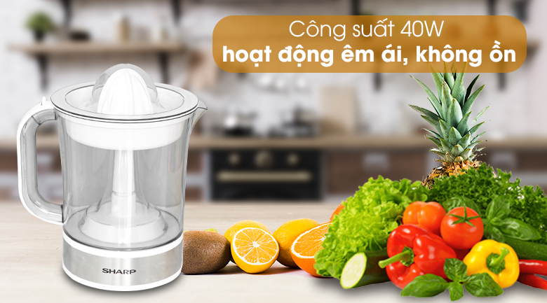 Máy vắt cam Sharp EJ-J415-WH,máy vắt nước cam ,máy vắt nước hoa quả ,máy ép nước cam Công Suất 40W Dung Tích 1.5Lít, Bộ Lọc Bằng Nhựa cao cấp An Toàn Cho Sức Khỏe. kiểu dáng ngọn nhẹ Rễ Vệ Sinh điều chỉnh tốc độ  BH 12 THÁNG
