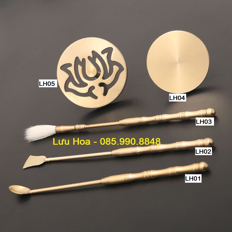 Bộ dụng cụ Chế Tác đốt bột trầm, bột phong thủy, bột tài lộc chất liệu đồng nguyên chất - Đẹp lãng mạn