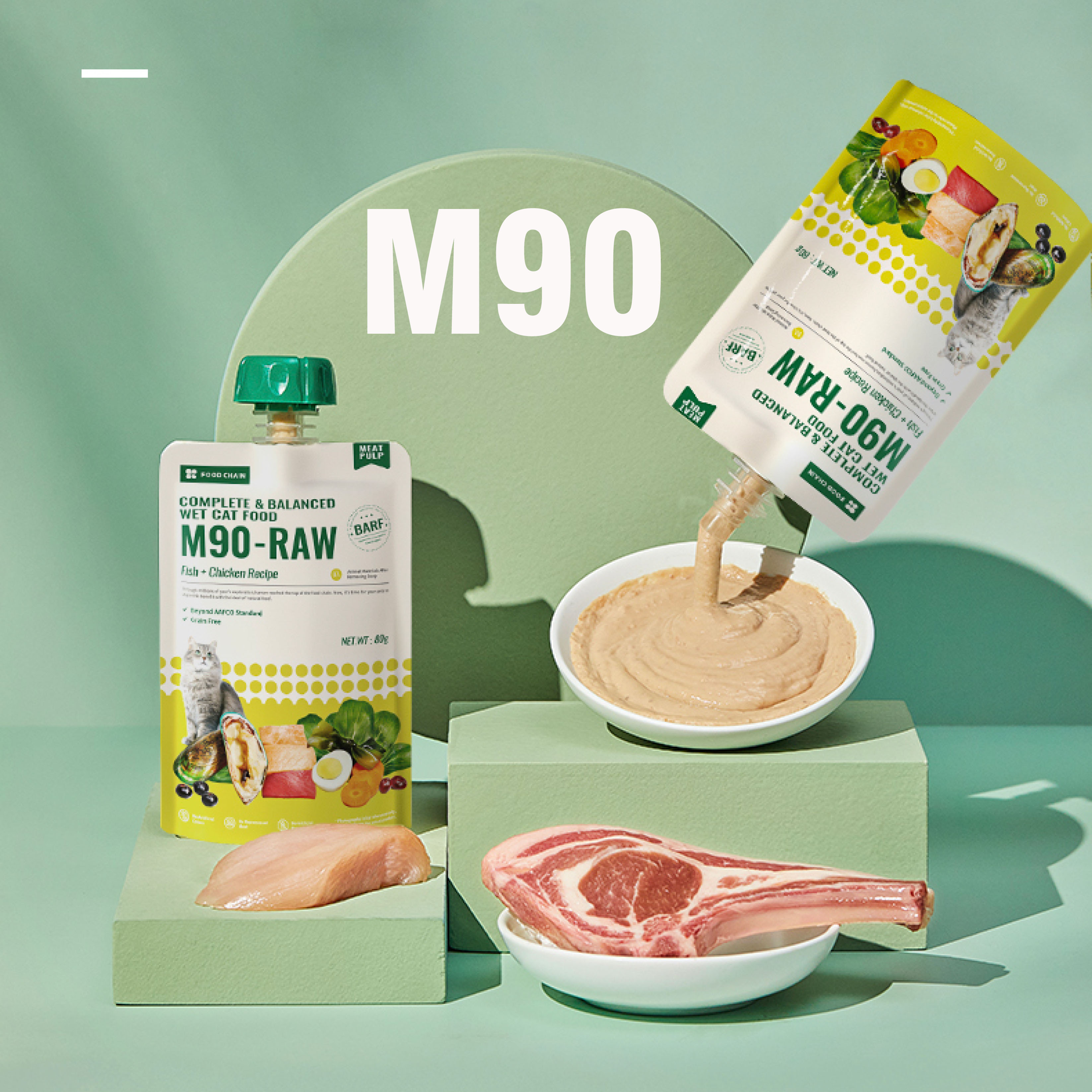 Soup thưởng petkit m90 raw tuýp vặn 90g - súp thịt tươi raw food dành cho mèo