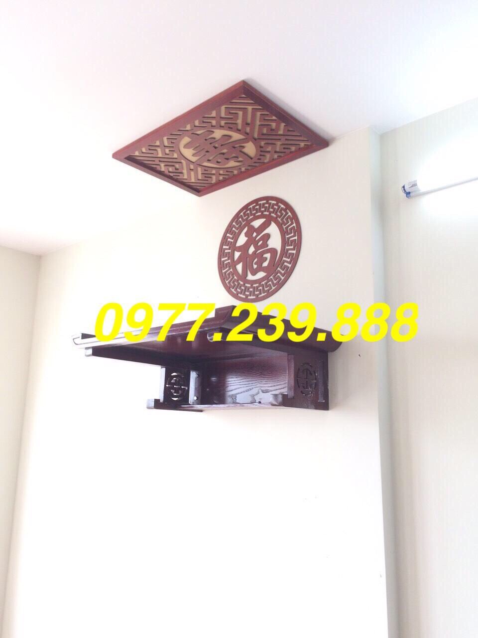 bàn thờ treo tường bằng gỗ sồi nga 69cm