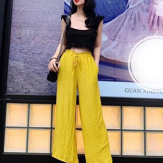 [HCM]Quần Ống Rộng Lưng Thun Chất Xô Đũi Mềm Mịn