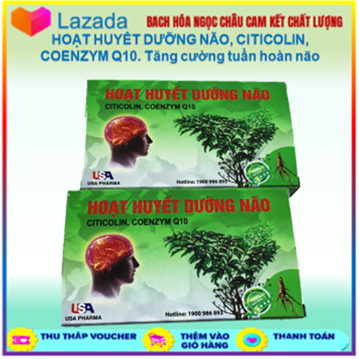 Hoạt Huyết Dưỡng Não - Hộp 100 viên ( HSD 2023) Hoạt Huyết Dưỡng Não USA Tăng cường trí nhớ