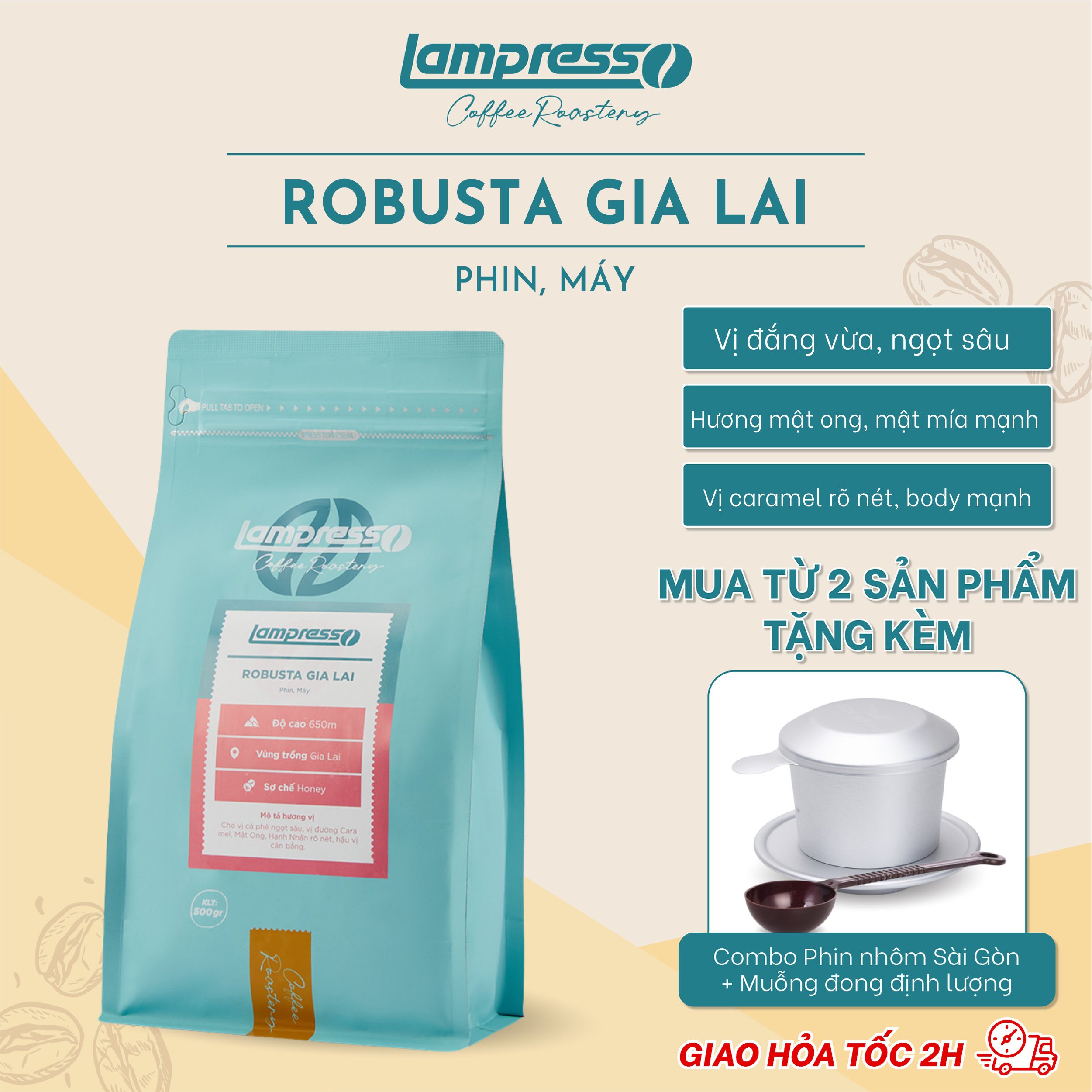Cà phê Robusta Gia Lai đắng vừa, ngọt sâu - Lampresso Coffee