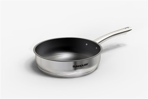 Chảo Inox 5 đáy chống dính Sunhouse 20cm / 24cm / 26cm IN20M2 - IN24M2- IN26M2 - sử dụng bếp từ