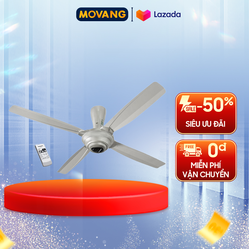 - quạt trần panasonic f-56mpg-s - công suất tiêu thụ 59w điều khiển từ xa hẹn giờ tắt