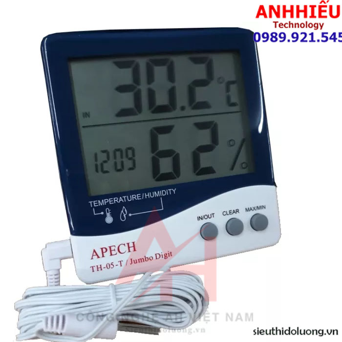 Apech th-05t đồng hồ đo nhiệt độ, độ ẩm phòng apech th 05t