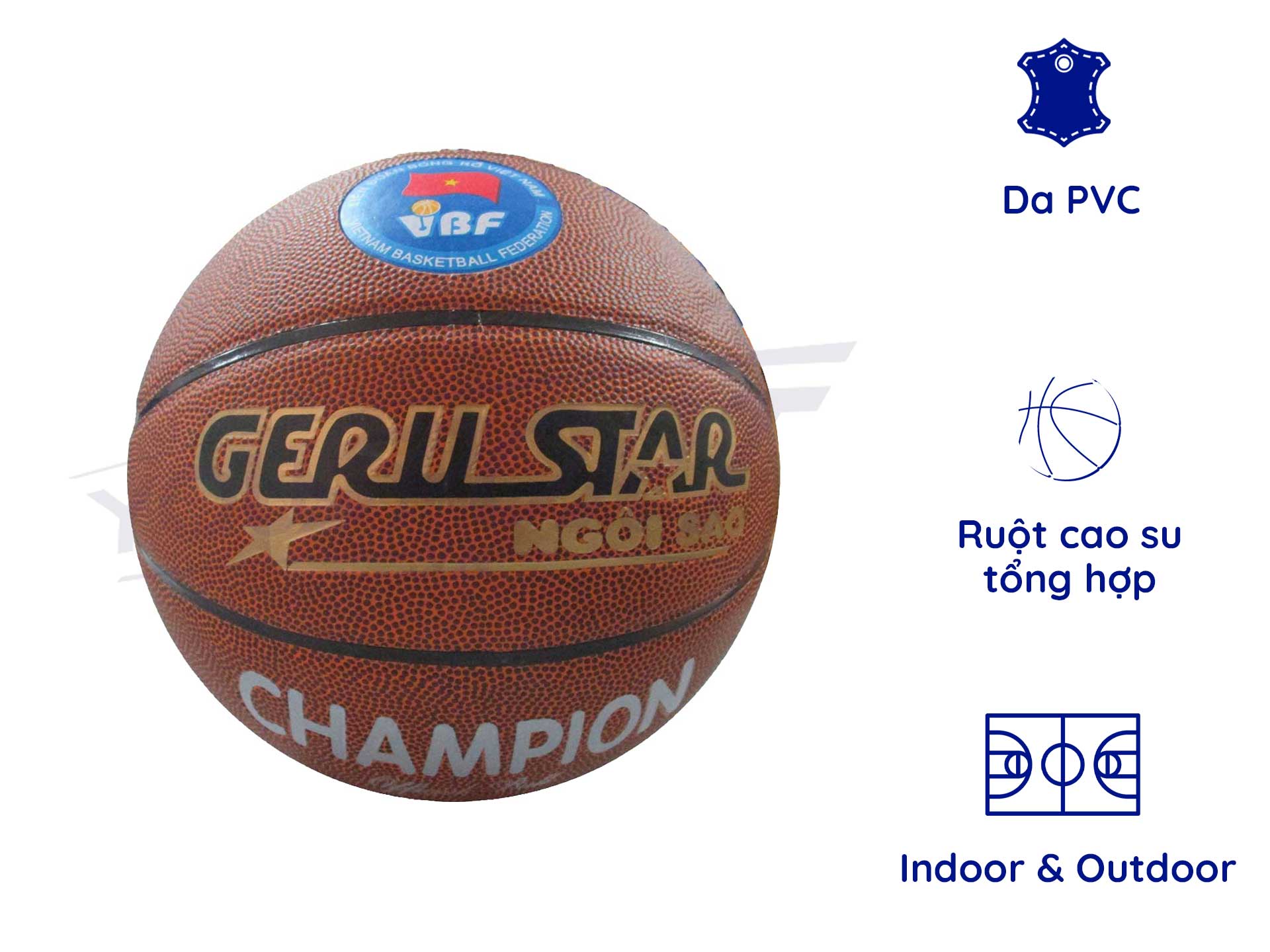 Quả bóng rổ geru champion s7 chĩnh hãng