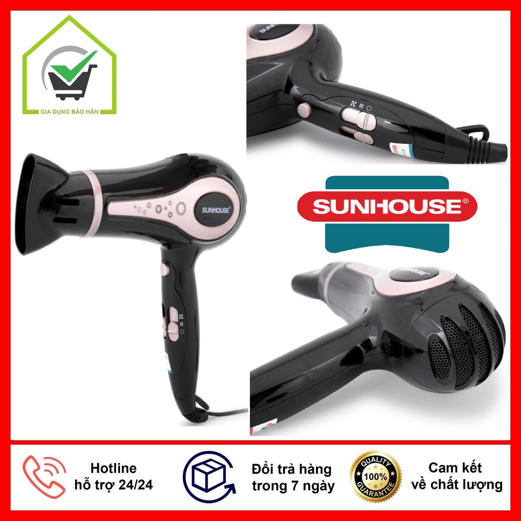 Máy sấy tóc cao cấp sunhouse shd2317 bảo hành 12 tháng