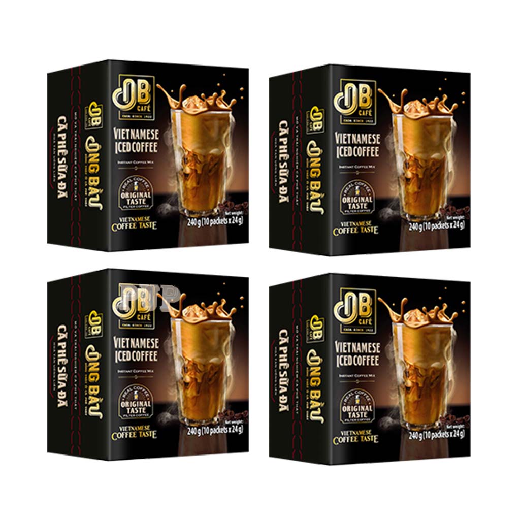 Cà phê sữa đá ông bầu 4 hộp 240g, cà phê ob, ob cafe