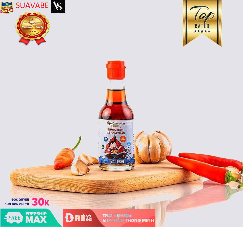 Nước Mắm Cá Cơm Than Cho Bé Sống Sạch Food chai 60ml (Làng nghề truyền thống Nước Mắm Cửa Khe)
