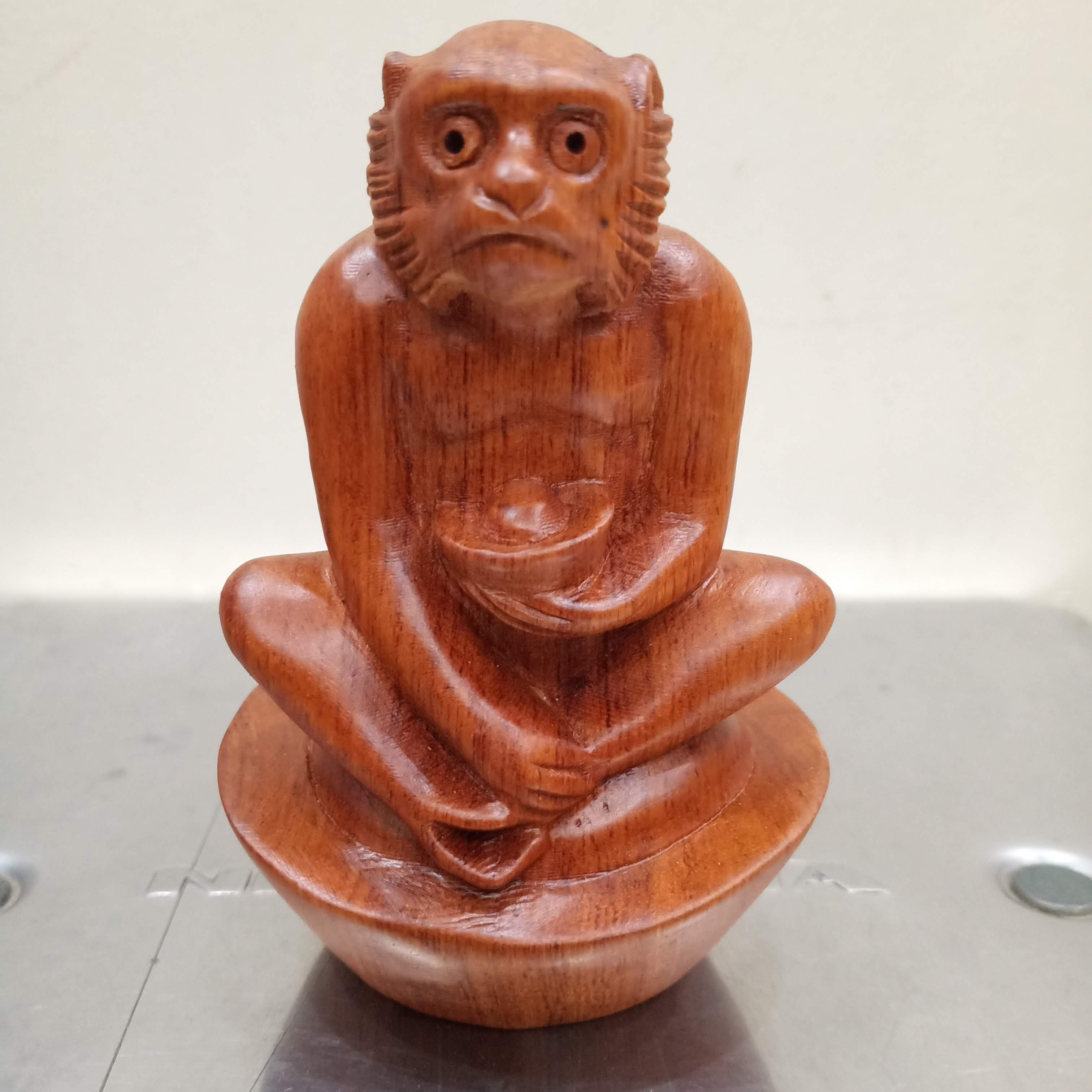 Tượng linh vật gỗ Khỉ phong thuỷ gỗ hương (cao 12 cm, ngang 8 cm, sâu 6 cm)