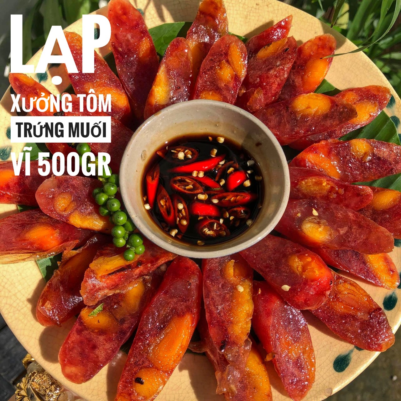 Lạp xưởng tôm trứng muối - túi 500gr