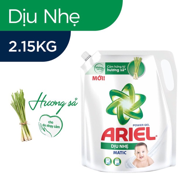 Nước giặt túi Ariel Power Gel 2,4kg/2.15L(Khử mùi hôi)