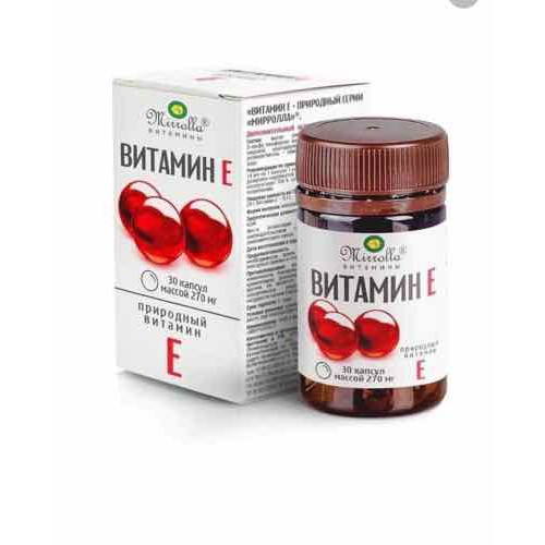 Vitamin E đỏ Mirrolla 270mg của nga hộp 30 viên