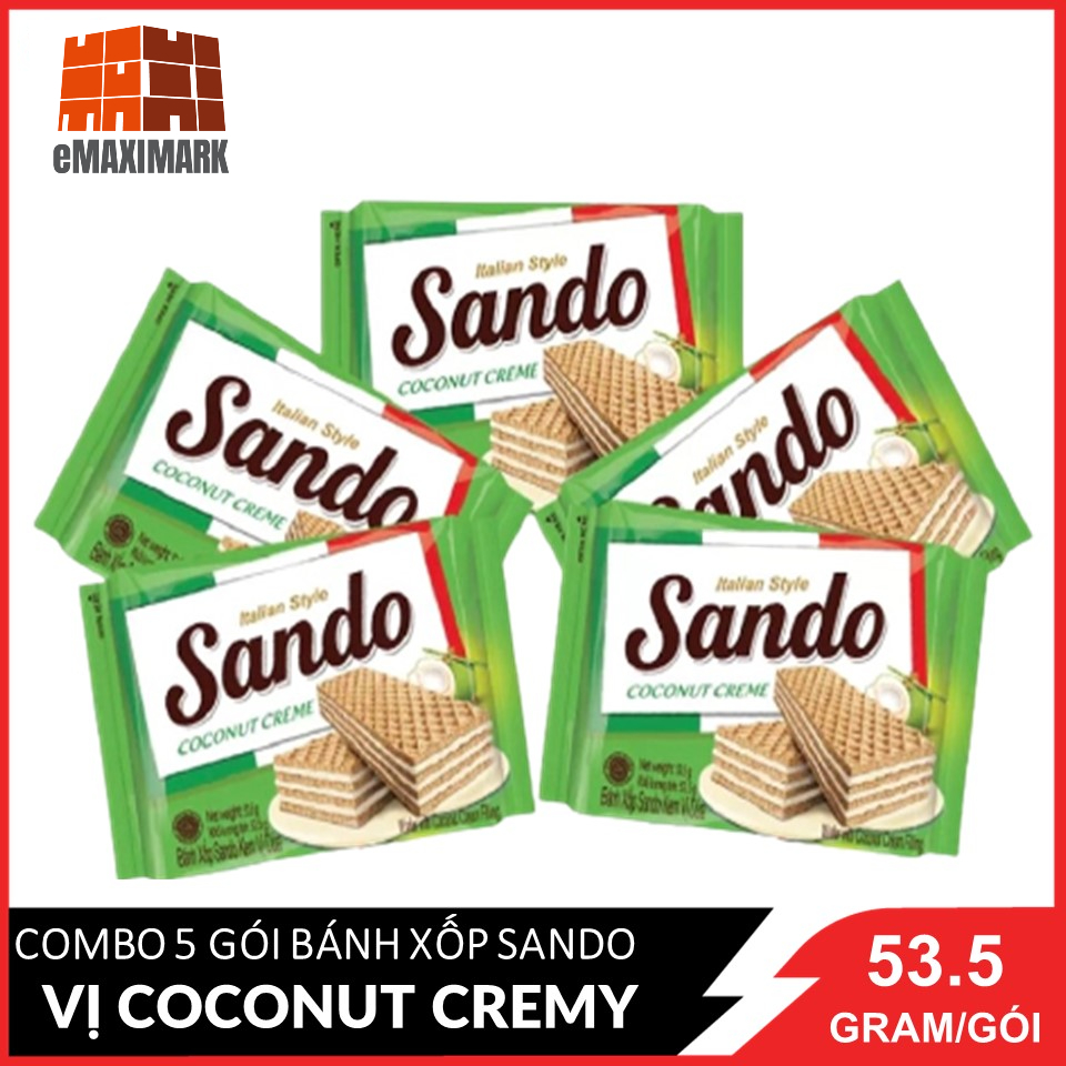 Combo 5 bánh xốp sando coco 53.5gx5