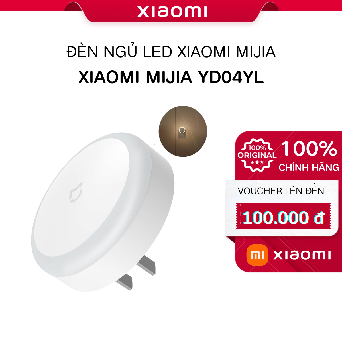  Đèn ngủ cắm điện Xiaomi Mijia - đèn LED tự động bật tắt siêu tiết kiệm điện - Mi Smart Life 